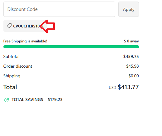 Coupon verification screenshot on Homegrown Cannabis Co