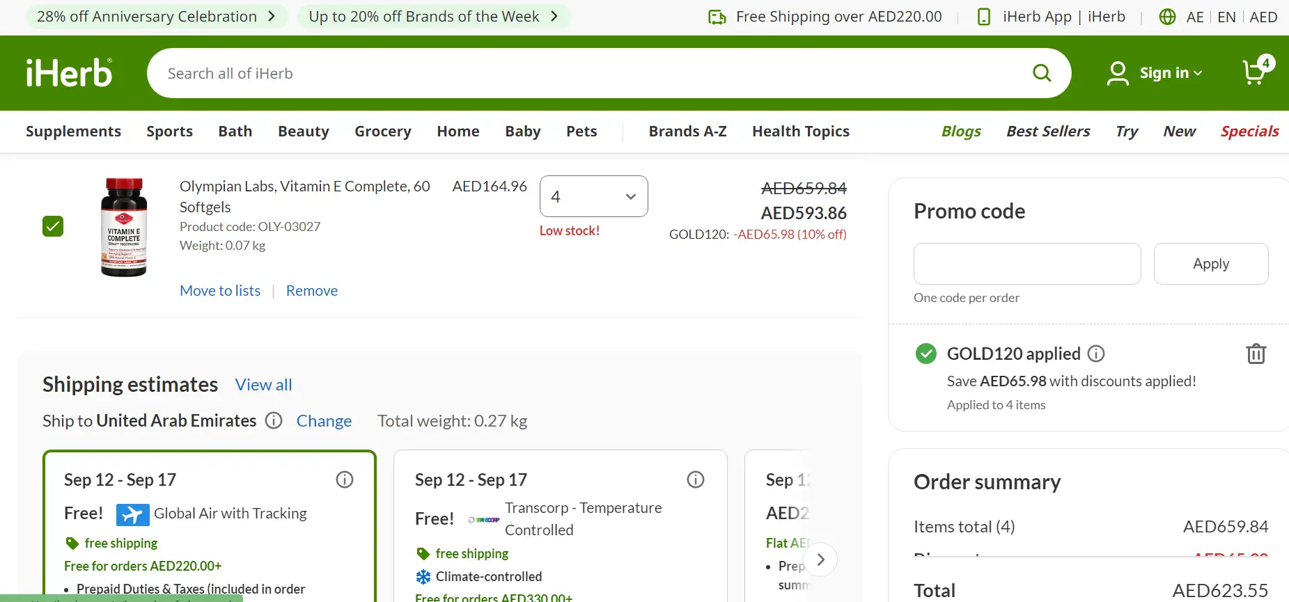 Coupon verification screenshot on IHerb