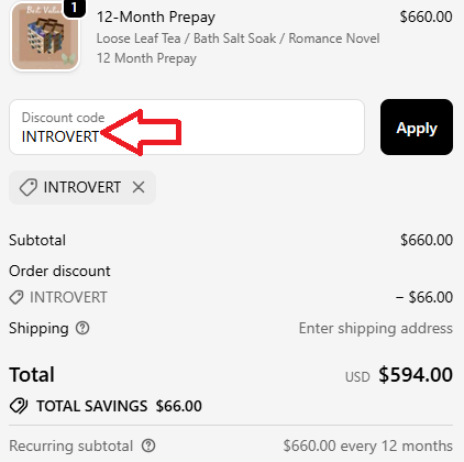 Coupon verification screenshot on Introverts Retreat