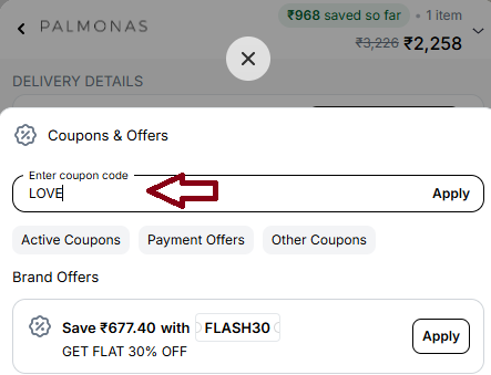Coupon verification screenshot on Just Herbs