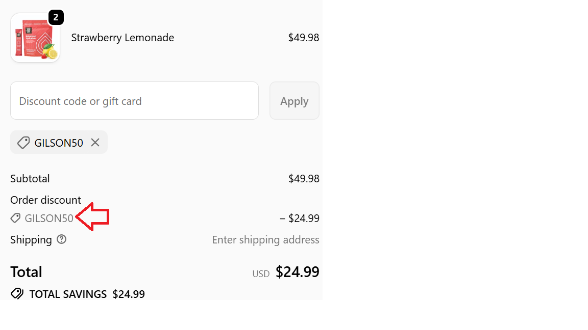 Coupon verification screenshot on Just Live
