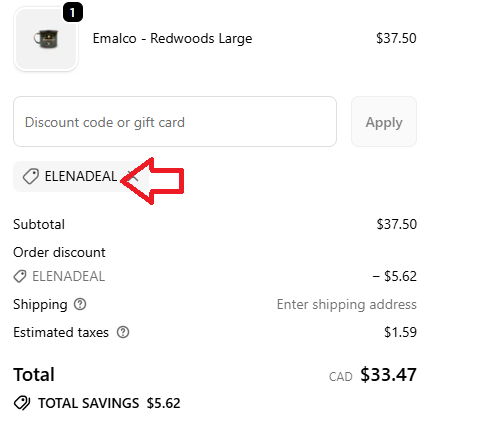 Coupon verification screenshot on Keyway Designs