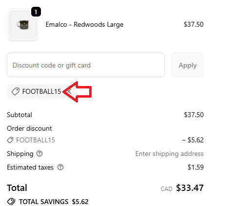 Coupon verification screenshot on Keyway Designs
