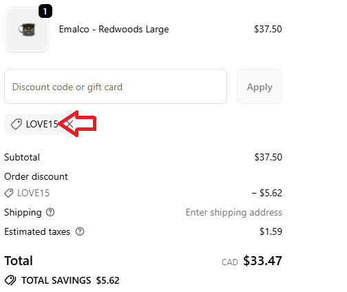 Coupon verification screenshot on Keyway Designs