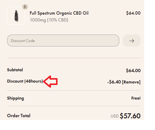 Coupon verification screenshot on Kiara Naturals