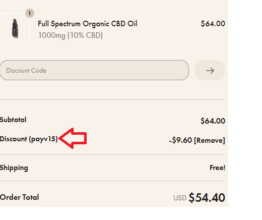 Coupon verification screenshot on Kiara Naturals
