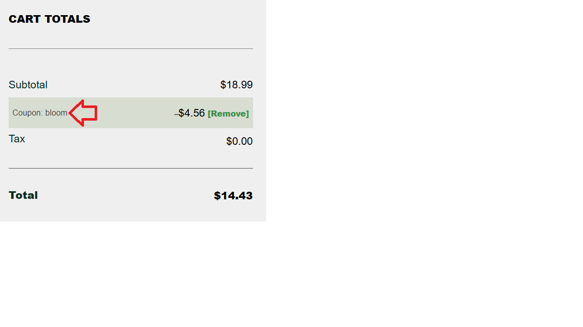 Coupon verification screenshot on Kingdom Kratom