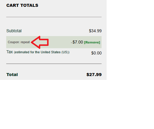 Coupon verification screenshot on Kingdom Kratom