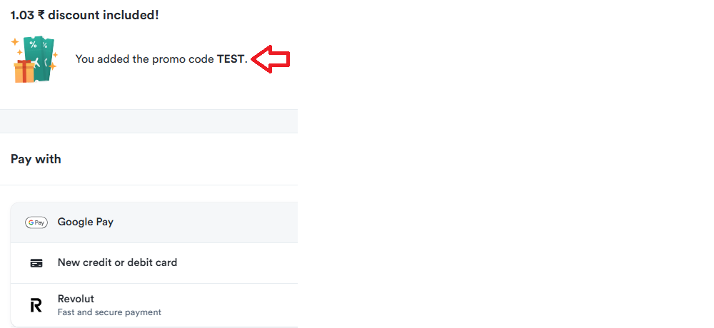 Coupon verification screenshot on Kiwi