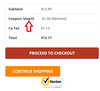 Screenshot of tested coupon for Kratora