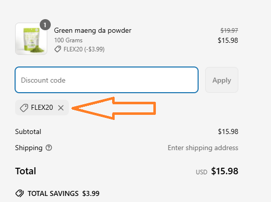Coupon verification screenshot on K Tropix