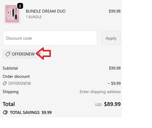 Coupon verification screenshot on Lash By Maya