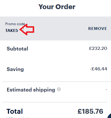 Coupon verification screenshot on Lavazza