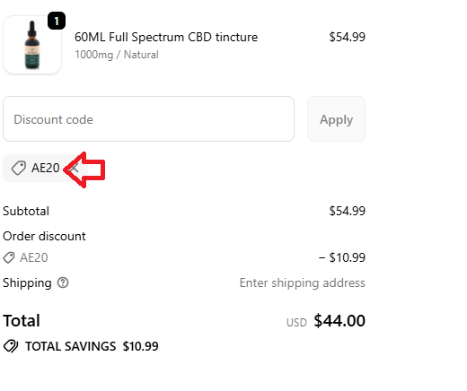 Coupon verification screenshot on Leaf Remedys