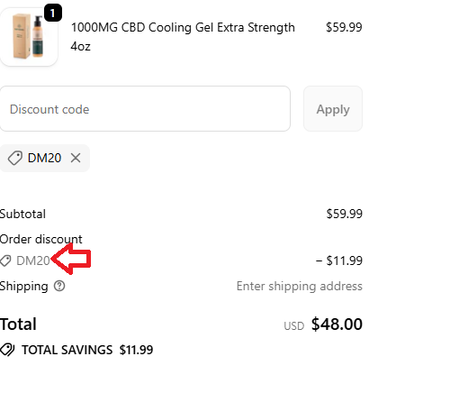 Coupon verification screenshot on Leaf Remedys