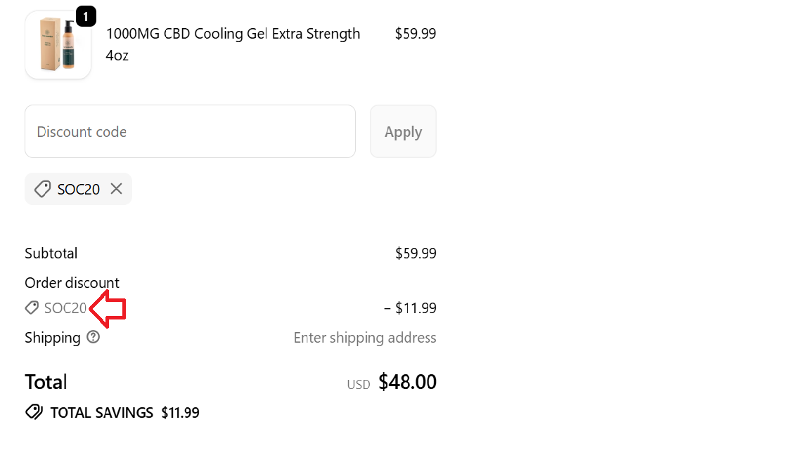 Coupon verification screenshot on Leaf Remedys