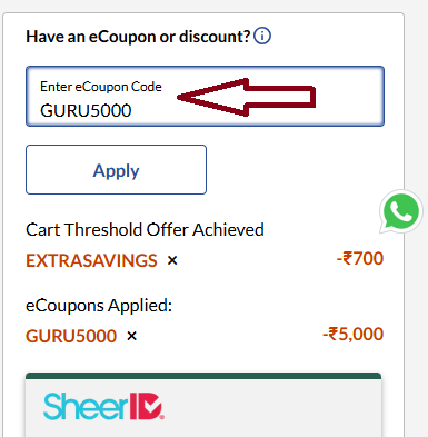 Coupon verification screenshot on Lenovo