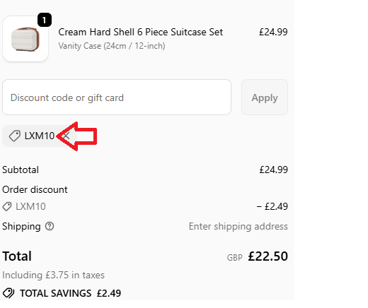 Coupon verification screenshot on Live X Maintain