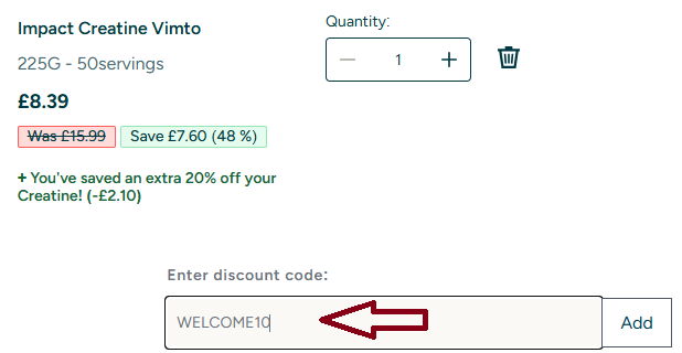 Coupon verification screenshot on Loccitane