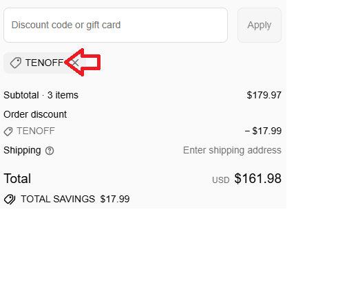 Coupon verification screenshot on Luckless Outfitters