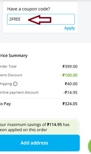 Coupon verification screenshot on Mamaearth