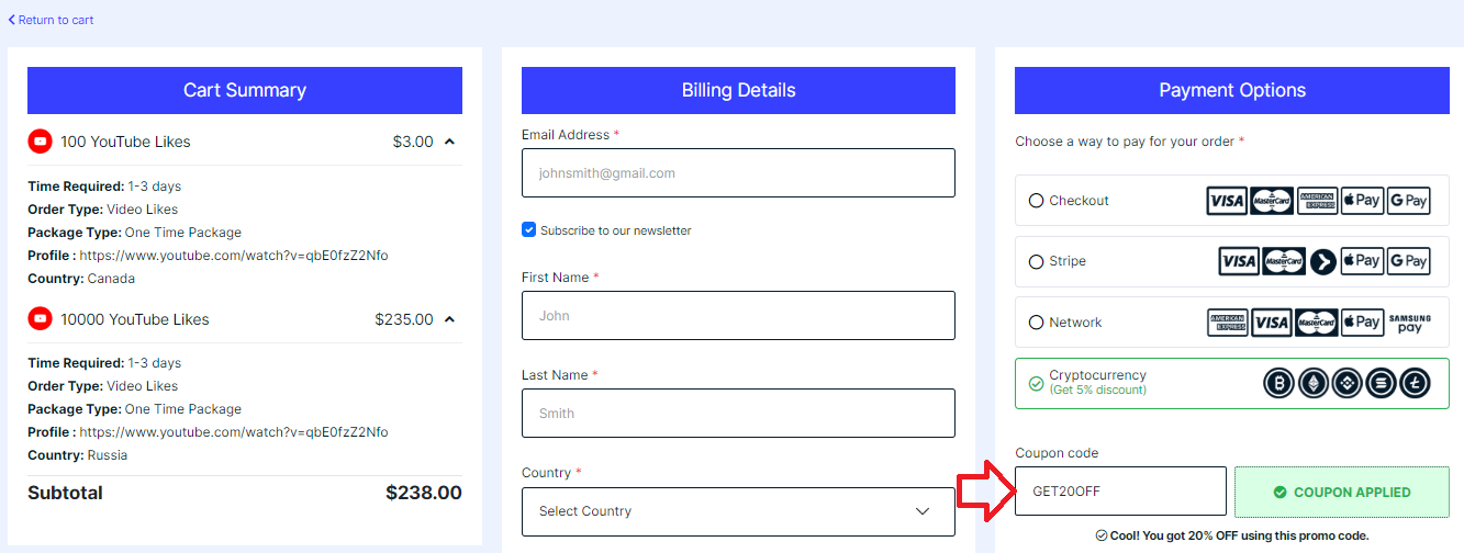 Coupon verification screenshot on Media Mister