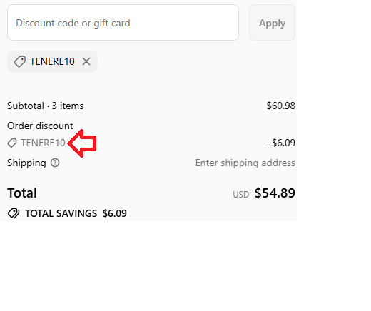 Coupon verification screenshot on Medical Gear Outfitters