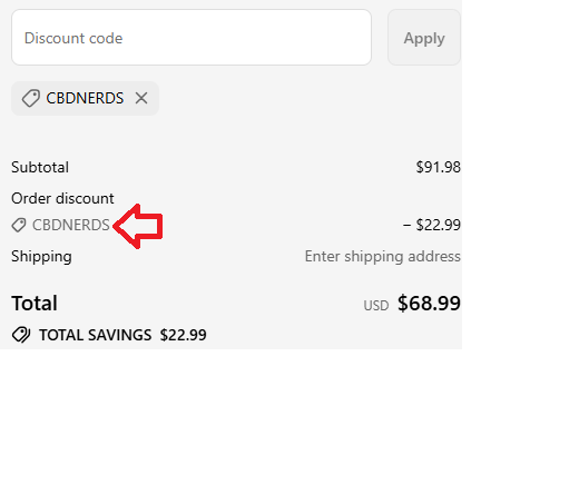 Coupon verification screenshot on Medterra