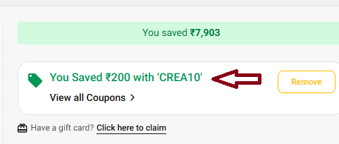 Coupon verification screenshot on MuscleBlaze