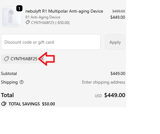 Coupon verification screenshot on Nebulyft