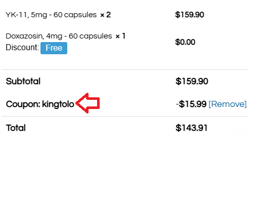 Coupon verification screenshot on NextChems