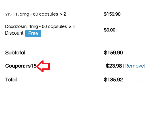 Coupon verification screenshot on NextChems