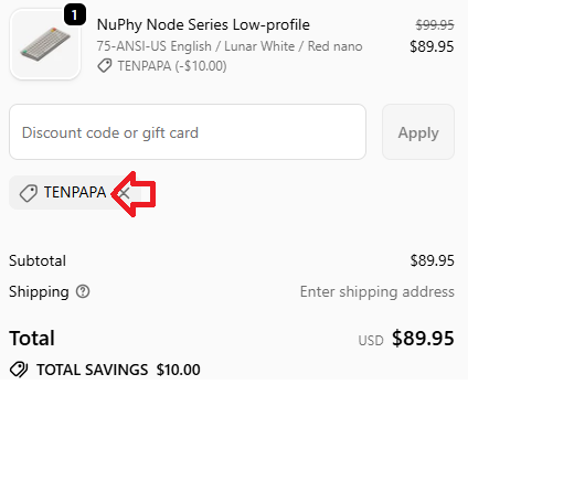 Coupon verification screenshot on NuPhy