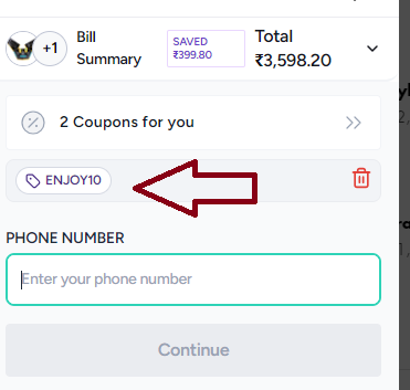 Coupon verification screenshot on Nu Republic