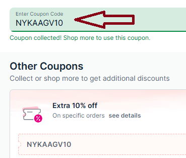 Screenshot of tested coupon for Nykaa