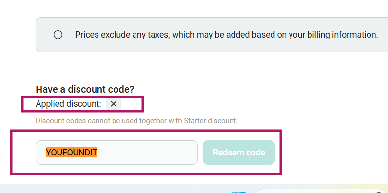Coupon verification screenshot on Omnisend