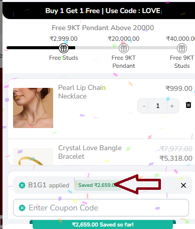 Coupon verification screenshot on Palmonas