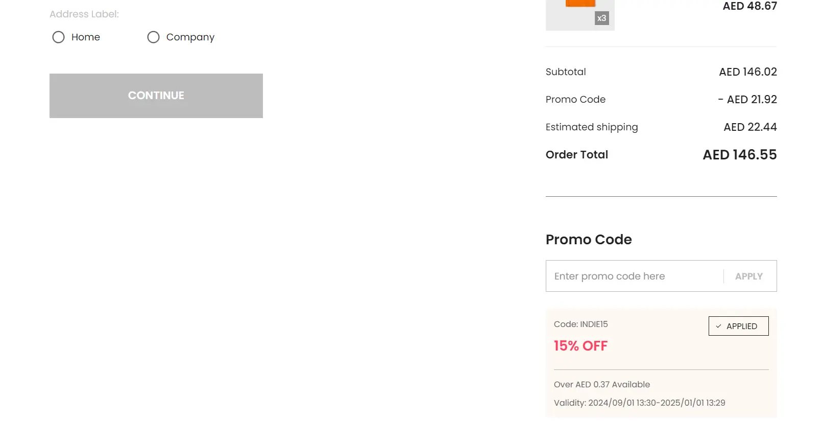 Coupon verification screenshot on PatPat