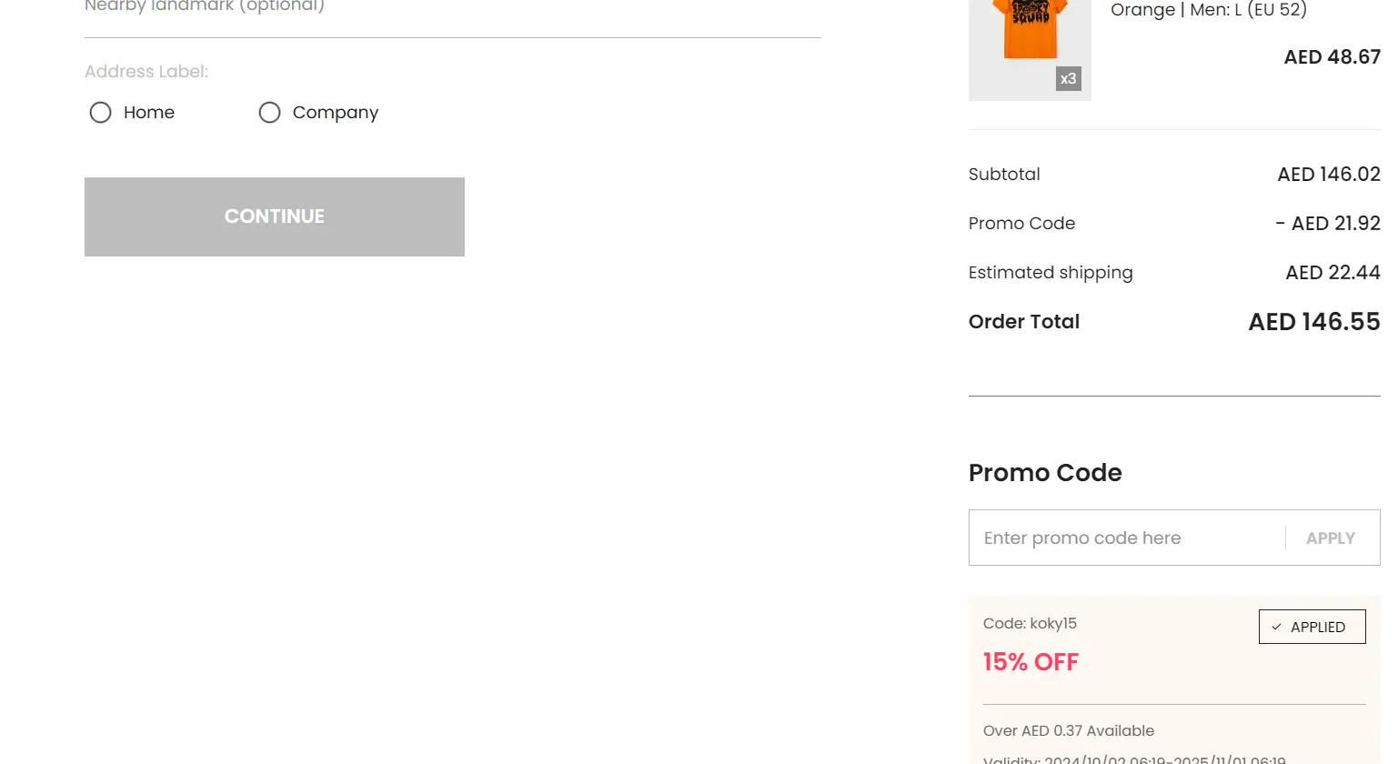 Coupon verification screenshot on PatPat