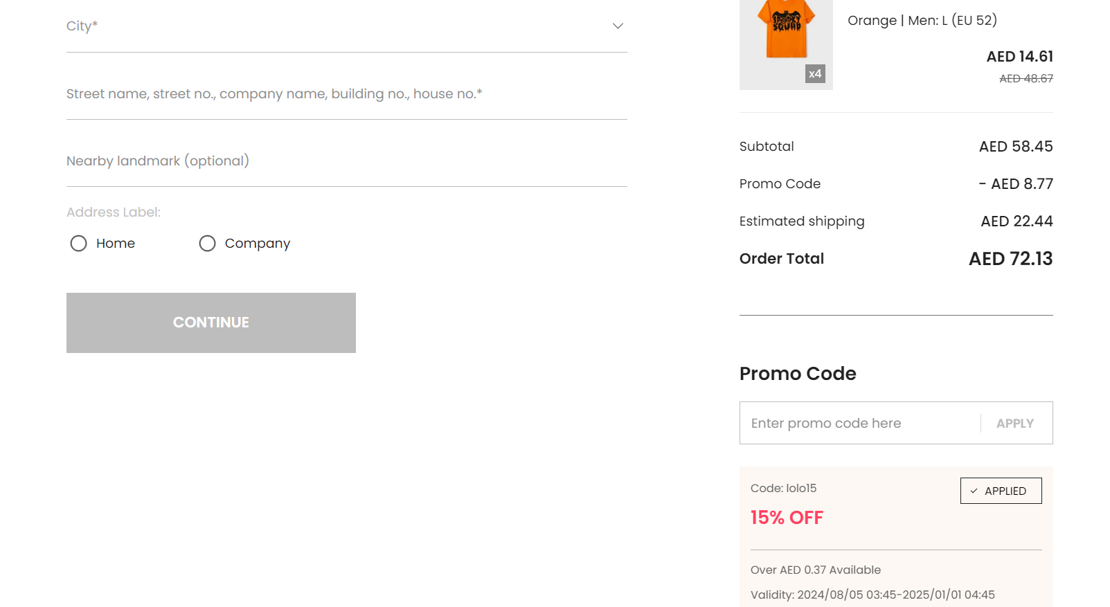 Coupon verification screenshot on PatPat
