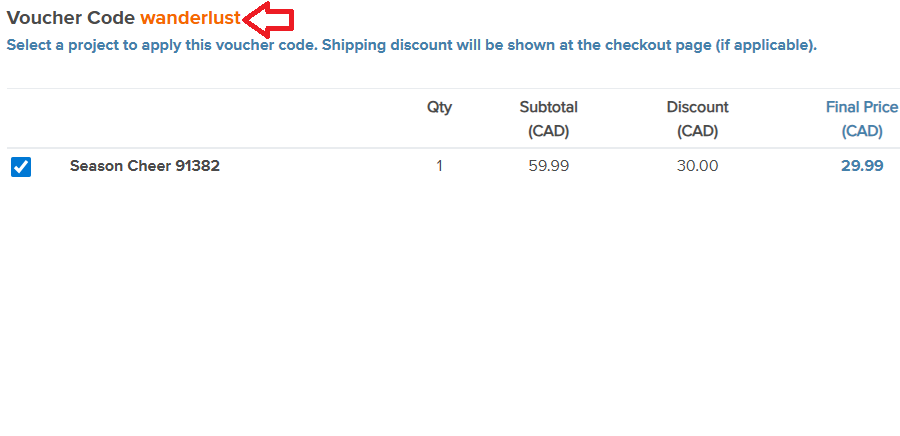 Screenshot of tested coupon for Photobook