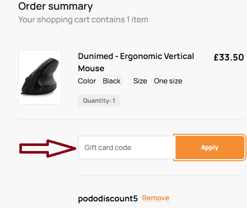 Coupon verification screenshot on Podobrace