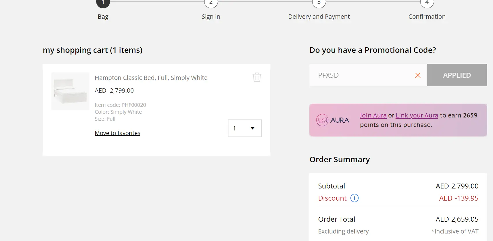Coupon verification screenshot on Pottery Barn Kids