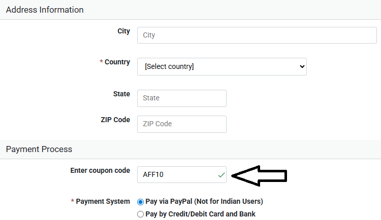 Screenshot of tested coupon for Poweradspy