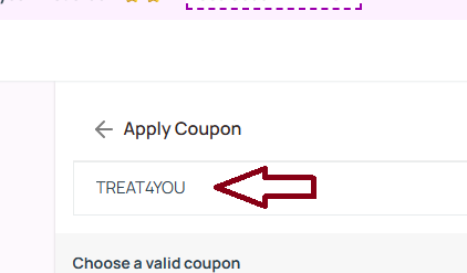 Coupon verification screenshot on Purplle