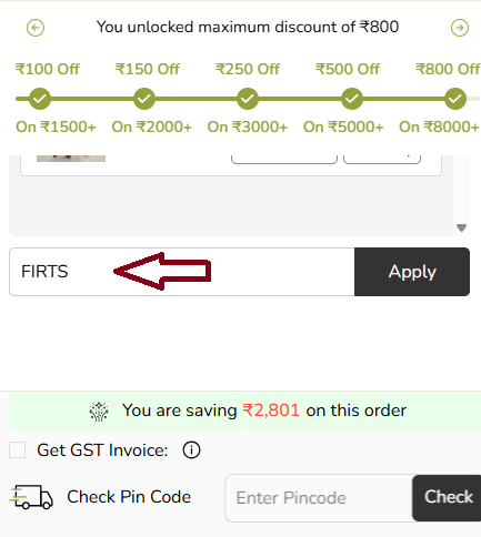 Coupon verification screenshot on R For Rabbit