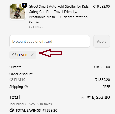 Coupon verification screenshot on R For Rabbit