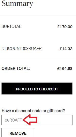 Coupon verification screenshot on Ruby Oscar