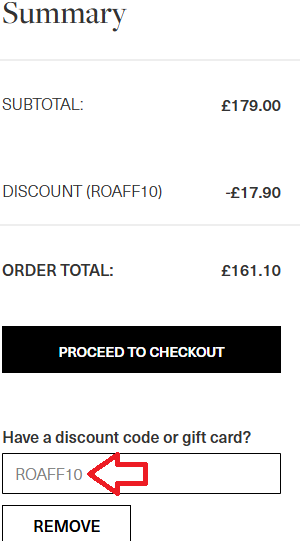Coupon verification screenshot on Ruby Oscar