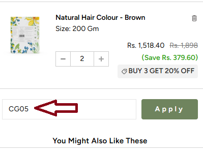 Screenshot of tested coupon for Sadhev